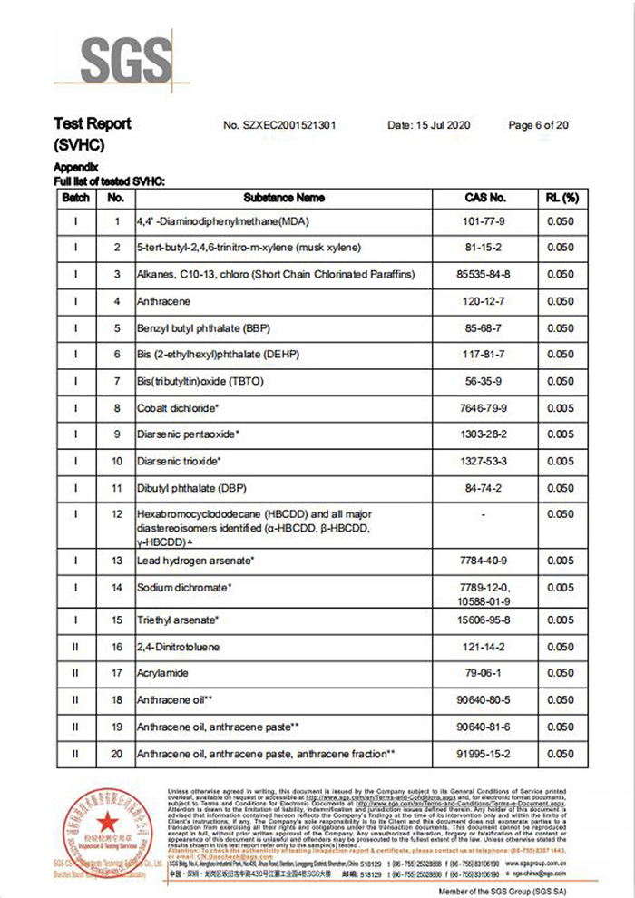 一次性保險絲REACH認證6